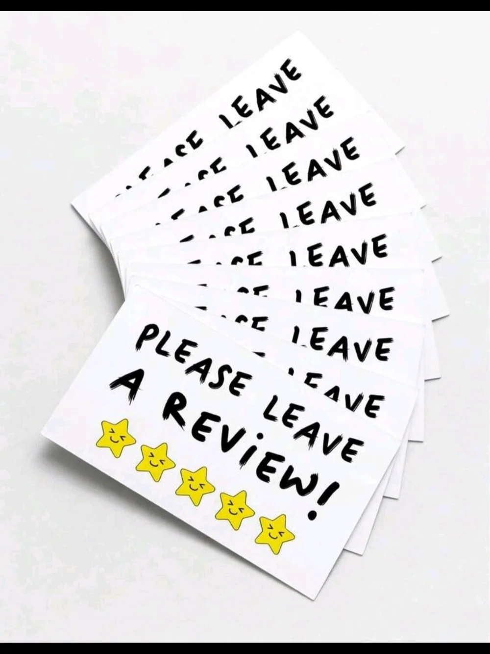 Please Leave a Review! Note Cards - White and Yellow